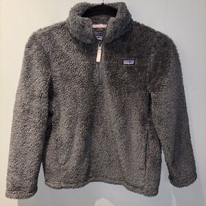 Patagonia‎ Worn Wear Los Gatos Grey Pullover Fleece Jacket 1/4 Zip Girls Size 10